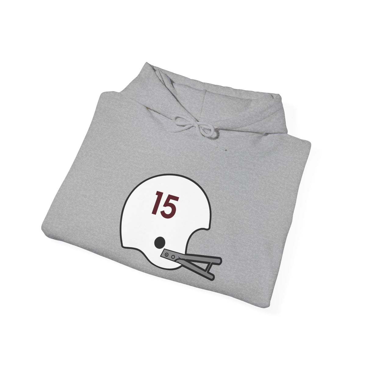 Maroon & White #15 Football Hoodie — College Team Fan Pullover