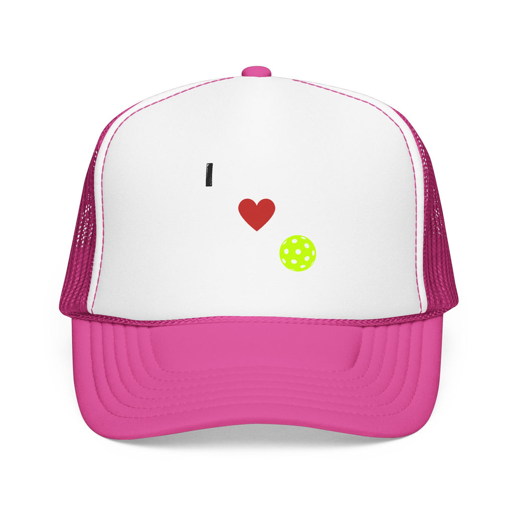I Love Pickleball Foam Trucker Hat