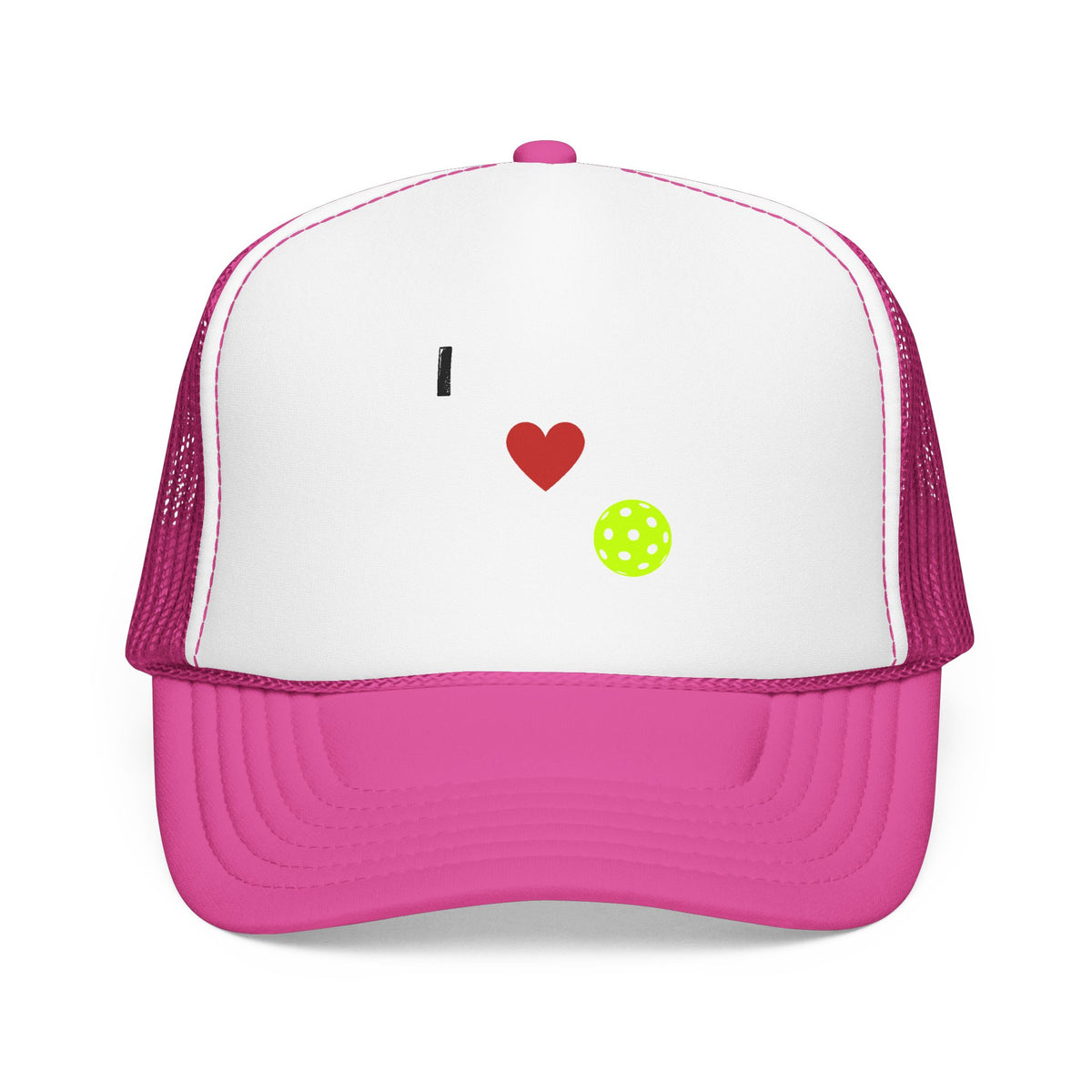 I Love Pickleball Foam Trucker Hat