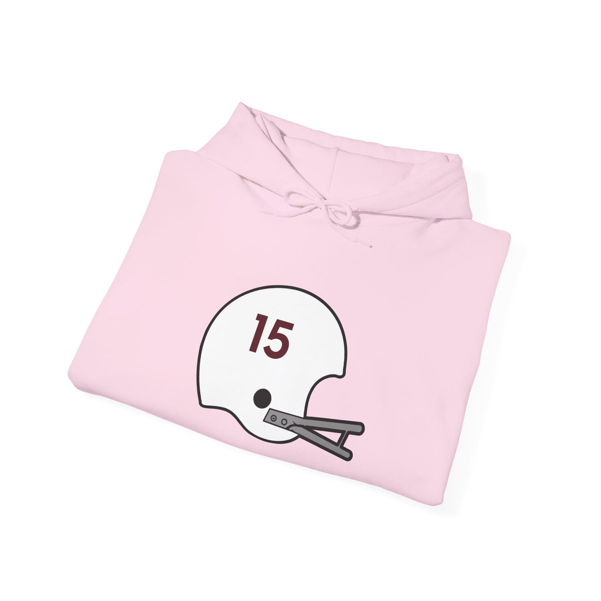Maroon & White #15 Football Hoodie — College Team Fan Pullover