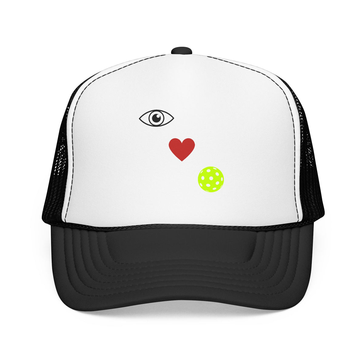Eye Love Pickleball Foam Cap