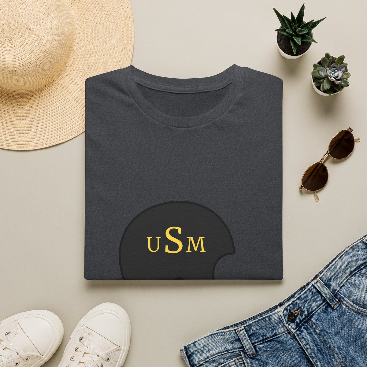 Black & Gold Vintage Helmet T-Shirt