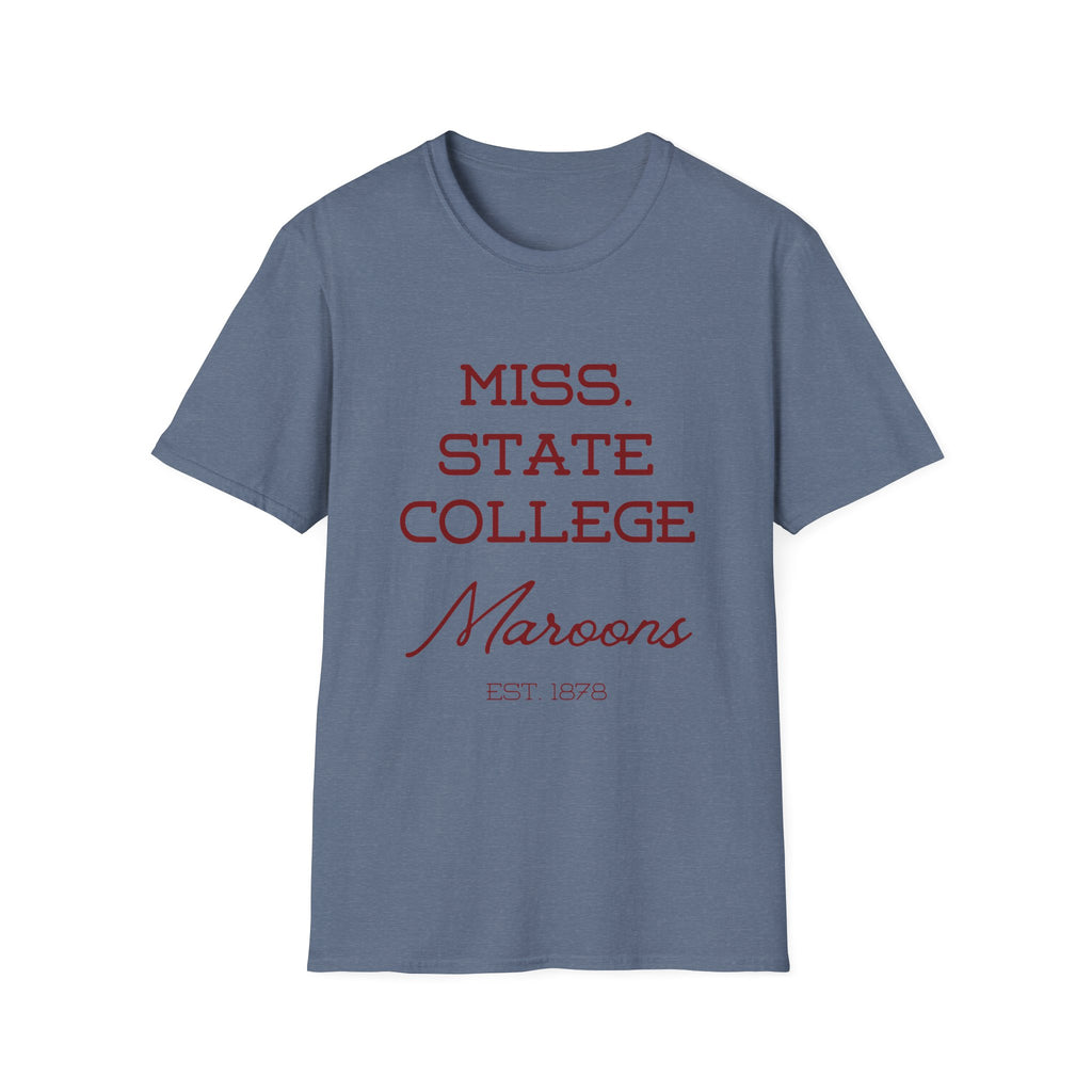 Maroon & White- Miss. State College Maroons T-Shirt