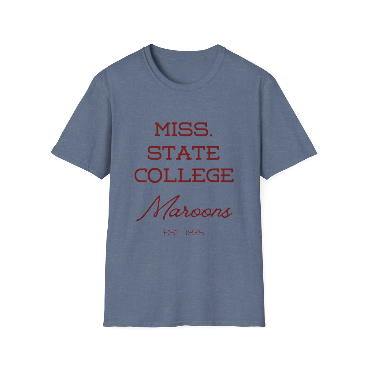 Maroon & White- Miss. State College Maroons T-Shirt